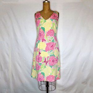 Lilly Pulitzer Floral Stretch Silk Sheath